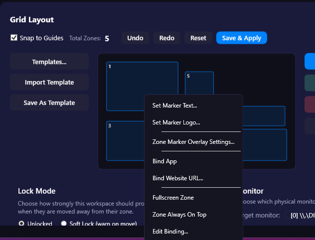 BromeoGrid overlay settings