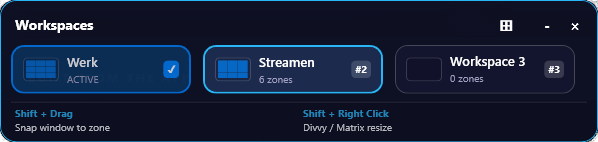 BromeoGrid workspace switcher overlay